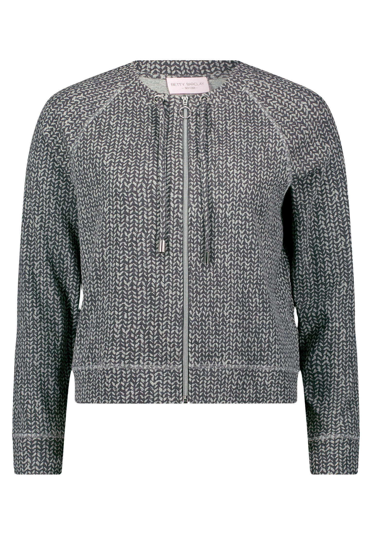 so cosy - Shirtjacke mit Rippenstruktur grau - Gr. - 42 von so cosy