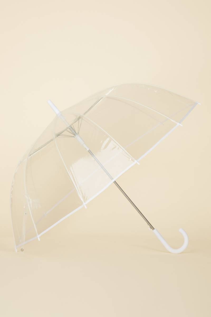 Transparenter Dome Umbrella in Weiß von so rainy