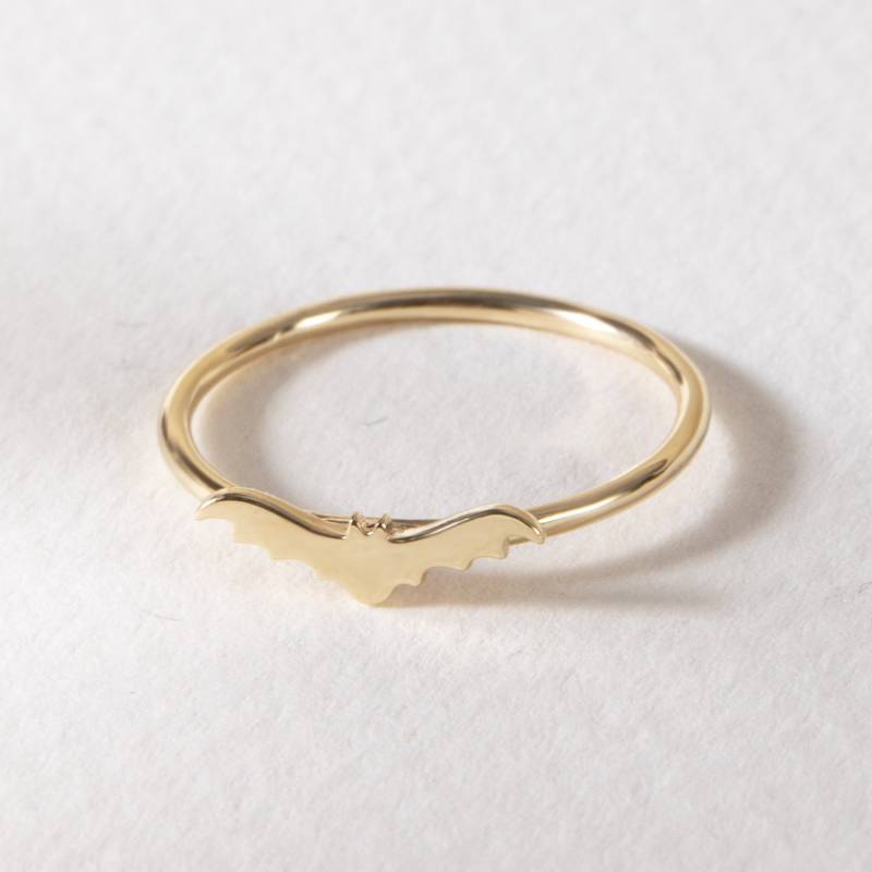 14K 18K Echte Solid Gold Fledermaus Ring, Halloween Kleine Niedlichen Schmuck, Geschenk von sochicShe
