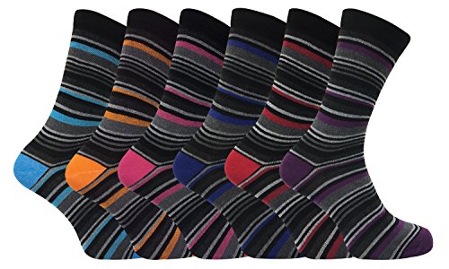 6er pack herren baumwolle qualität bunt muster gestreift argyle socken (39-45 eur, DEE3) von Sock Snob