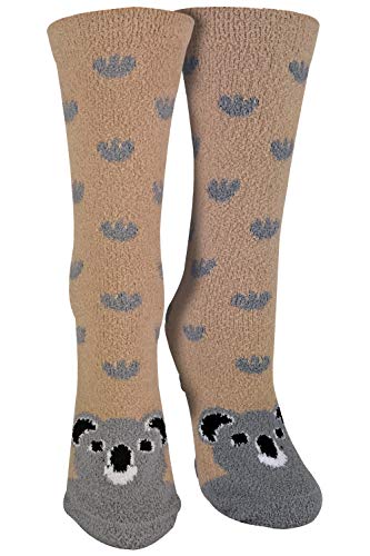 sock snob - 1er Pack Antirutsch Abs Rutschfest Kuschelsocken/Socken mit Cartoon Tiere Motiv (37-42 EU, KOALA) von Sock Snob