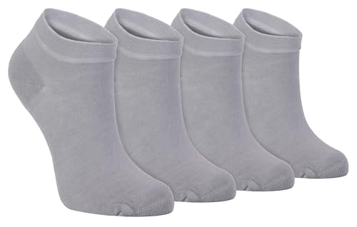 sock snob - 4er Pack Herren und Damen Atmungsaktiv Bambus Quarter Kurz Sneaker Socken für Sommer (37-42 EU, Grau) von Sock Snob