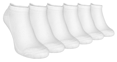 Sock Snob - 6er Pack Herren Gepolstert Baumwolle Bambus Quarter Sportsocken mit Verstärkt (39-45 EU, Weiß) von Sock Snob