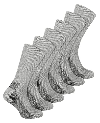 Sock Snob 6er Pack Herren Wollsocken für Stiefel Atmungsaktive Gepolsterte Stricken Wandersocken mit Verstärkter Ferse und Zehen (39-45, Schwarz) von Sock Snob