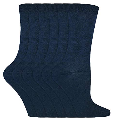 Sock Snob 6er Pack Kinder Bambus Socken | Unifarben Schulsocken für Mädchen und Jungen | Atmungsaktiv Socken für Sommer (8-11 Jahre, Marine) von Sock Snob