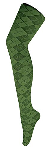 Sock Snob - Damen undurchsichtig gemustert farbig winter 80 den strumpfhose in verschiedenen farben größe 36-42 eur (36-42 eur, Argyle Khaki) von Sock Snob