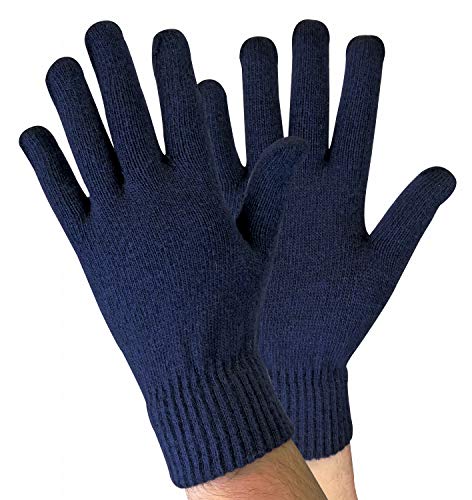 Sock Snob Herren Winter Warm Dünn Leicht Gestrickt Magic Thermo Wolle Handschuhe für Kalt Wetter (Einheitsgröße, WG Marine) von Sock Snob