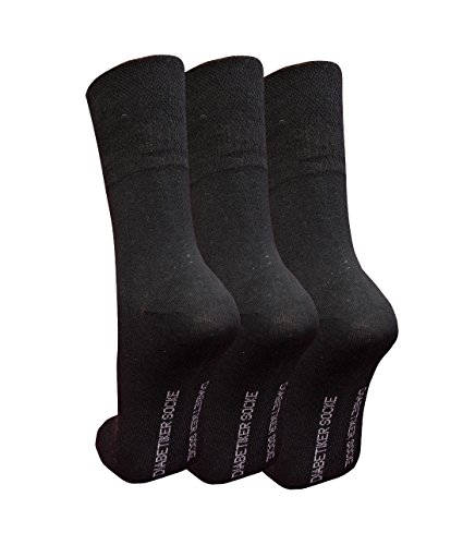 socken-und-mehr 3 Paar Diabetikersocken für Herren 43-46 schwarz von socken-und-mehr