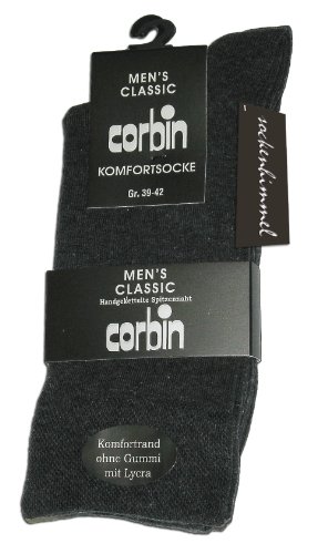 Herren Socken ohne Gummi u. ohne Naht 6er Pack - Diabetikersocken Farbe: anthrazit Größe: 47-50 von sockenhimmel