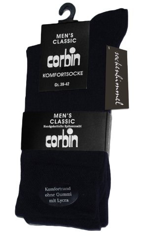 Herren Socken ohne Gummi u. ohne Naht 6er Pack - Diabetikersocken Farbe: marine Größe: 39-42 von sockenhimmel