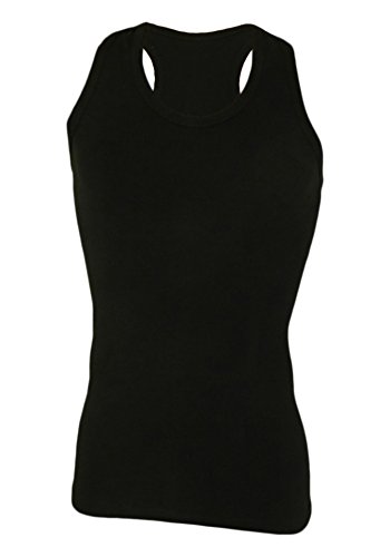 Träger Unterhemd für Herren 2er Set - Muskel Shirt - Tank Top mit Ringerrücken - Sommer Top (Gr. 7 / M, 2X schwarz) von sockenhimmel