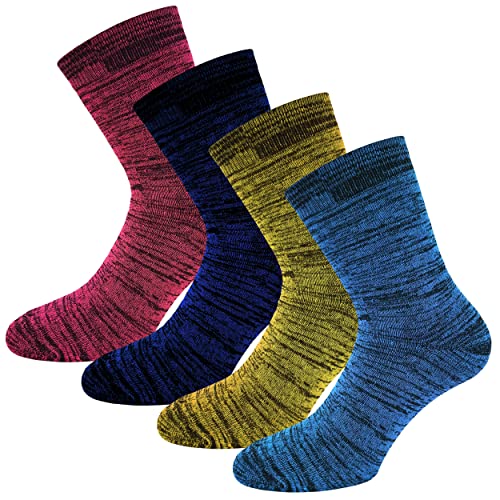 sockenhimmel Damen Thermosocken 6 Paar moderne Wintersocken in Jeans Optik Damensocken mit Vollfrottee Bunte Farben (35-38) von sockenhimmel