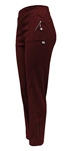 sockenhimmel Damenhose leichte Thermohose Hose für milde Wintertage Schlupfhose Outdoor Funktionshose Innenfutter aus Mikrofleece (38-40, Bordo) von sockenhimmel