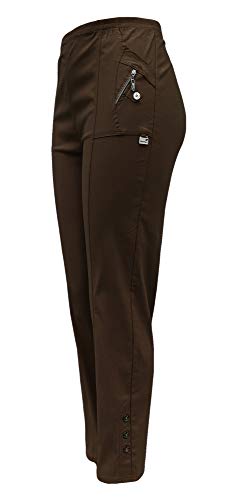 sockenhimmel Damenhose leichte Thermohose Hose für milde Wintertage Schlupfhose Outdoor Funktionshose Innenfutter aus Mikrofleece (38-40, Braun) von sockenhimmel