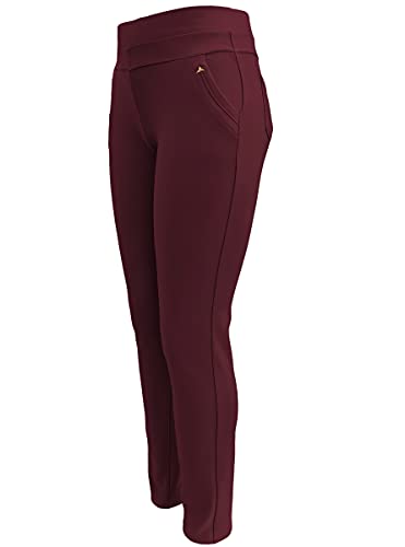 sockenhimmel Schlupfhose Damen Haus- oder Freizeithose Stoffhose mit Gummibund Bequeme Haushose mit 4 Taschen (38-40, Bordeaux) von sockenhimmel