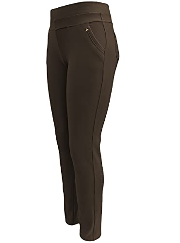 Sockenhimmel Schlupfhose Damen Haus- oder Freizeithose Stoffhose mit Gummibund Bequeme Haushose mit 4 Taschen (40-42, Braun) von Sockenhimmel