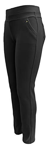 Sockenhimmel Schlupfhose Damen Haus- oder Freizeithose Stoffhose mit Gummibund Bequeme Haushose mit 4 Taschen (40-42, Schwarz) von Sockenhimmel