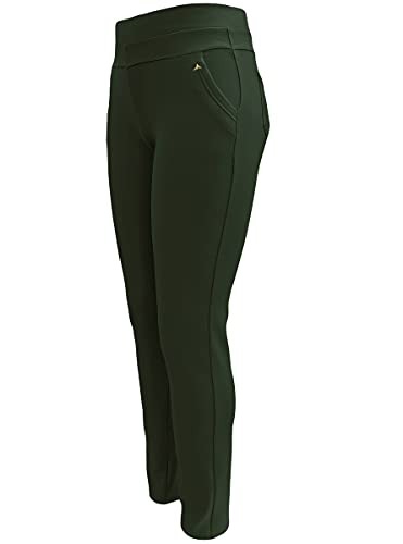 Sockenhimmel Schlupfhose Damen Haus- oder Freizeithose Stoffhose mit Gummibund Bequeme Haushose mit 4 Taschen (44-46, Olivgrün) von Sockenhimmel