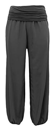 sockenhimmel Sommerhose Strandhose Flatterhose luftige Haremshose Yogahose Sommerhosen Damenhosen (40-42, Anthrazit) von Sockenhimmel