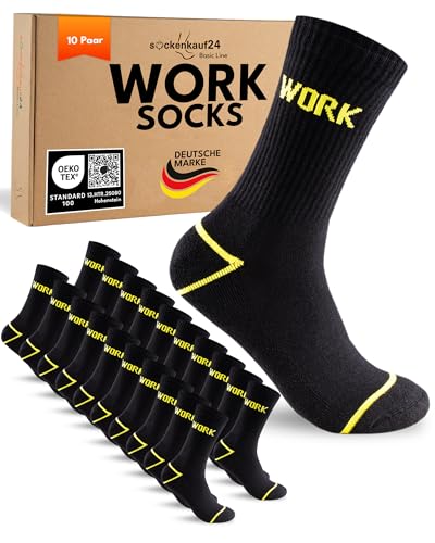 10 Paar Arbeitssocken Herren 47-50 Schwarz Work Socken Baumwolle 10 Paar Arbeitssocken Herren 47-50 Schwarz Work Socken Baumwolle von sockenkauf24