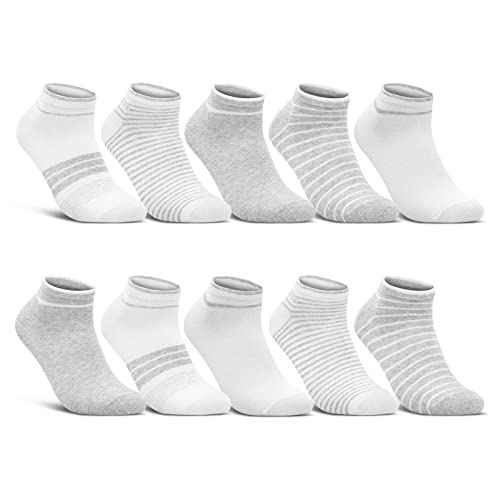 10 Paar Damen Sneaker Socken Mehrfarbig Streifen Punkte Herzen Maritim Baumwolle 36844/2 WP (39-42) von sockenkauf24