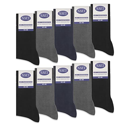 10 Paar Socken 100% Baumwolle Herren Damen Komfortbund ohne Naht 10600 WP (Schwarz Navy Anthrazit 39-42) von sockenkauf24