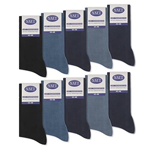 10 Paar Socken 100% Baumwolle Herren Damen Komfortbund ohne Naht 10600 WP (Schwarz Navy Jeans 39-42) von sockenkauf24