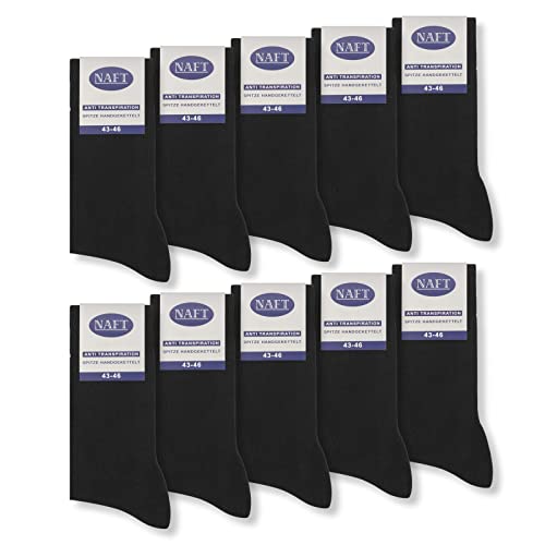 10 Paar Socken 100% Baumwolle Herren Damen Komfortbund ohne Naht 10600 WP (Schwarz 39-42) von sockenkauf24