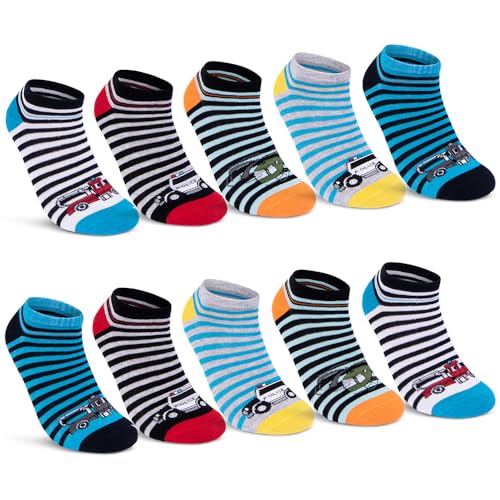 10 Paar Kinder Sneaker Socken Jungen & Mädchen Baumwolle Kindersocken 56566 (23-26) von sockenkauf24