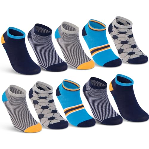 10 Paar Kinder Sneaker Socken Jungen & Mädchen Baumwolle Kindersocken 56550 (23-26) von sockenkauf24