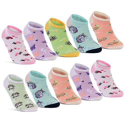 10 Paar Kinder Sneaker Socken Jungen & Mädchen Baumwolle Kindersocken 56552 (23-26) von sockenkauf24