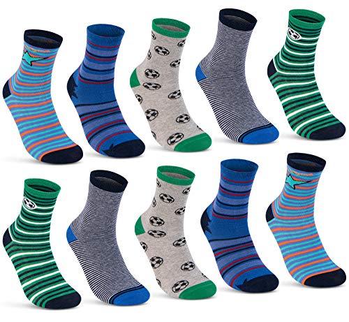 10 Paar Kinder Socken Jungen & Mädchen Baumwolle Kindersocken 54375 (31-34) von sockenkauf24