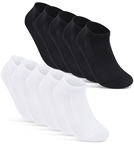 Sneaker Socken Damen 35-38 Baumwolle 10 Paar Damen Sneaker Socken 38 Sneaker Socks Women Weiße Sneakersocken Damen 35-38 Sportsocken 16510 WP (Schwarz Weiß 35-38) von sockenkauf24