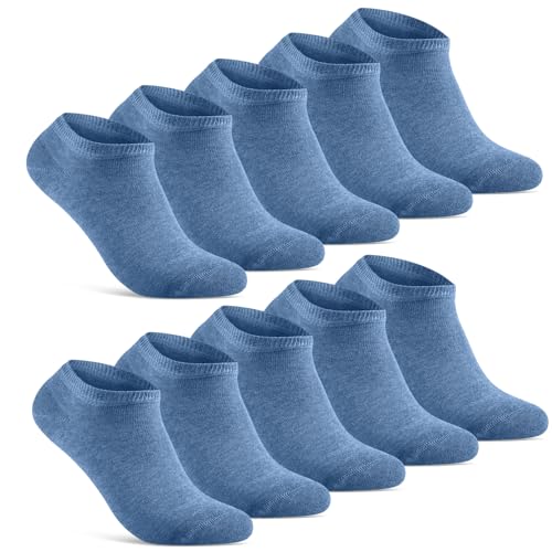 10 Paar Sneaker Socken Herren Damen kurze Sneakersocken Baumwolle 70202T (Jeans 35-38) von sockenkauf24