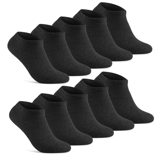 10 Paar Sneaker Socken Herren Damen kurze Sneakersocken Baumwolle 70202T (Schwarz 35-38) von sockenkauf24