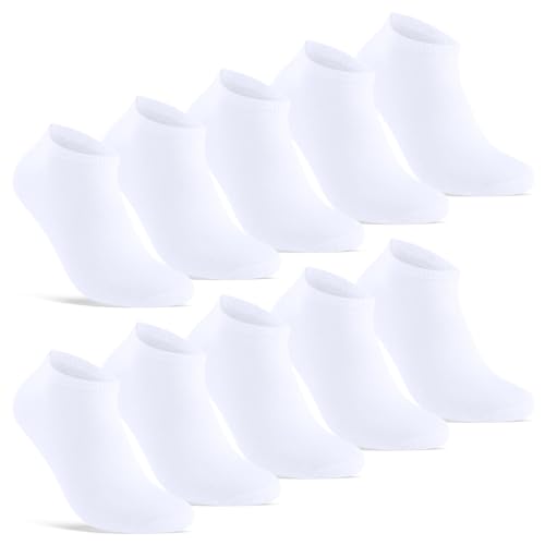 10 Paar Sneaker Socken Herren kurze Socken Baumwolle 10810 (Weiß 43-46) von sockenkauf24