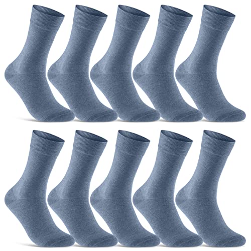 10 Paar Socken Herren Damen Schwarz Business Socken Baumwolle 70201T (Jeans 43-46) von sockenkauf24