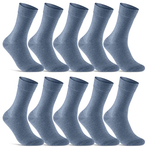 10 Paar Socken Herren Damen Schwarz Business Socken Baumwolle 70201T (Jeans 47-50) von sockenkauf24