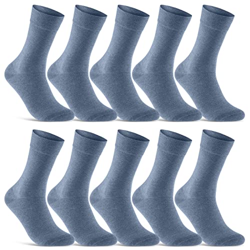 10 Paar Socken Herren Damen Schwarz Business Socken Baumwolle 70201T (Jeans 47-50) von sockenkauf24