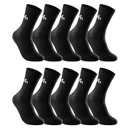 sockenkauf24 10 Paar i1R Sportsocken Tennissocken Damen Baumwolle 10300 (35-38 Schwarz) von sockenkauf24