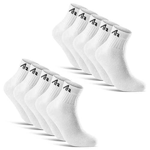 10 Paar i1R kurze Sportsocken Quarter Tennissocken Damen Baumwolle 10301 (35-38 Weiß Kurz) von sockenkauf24