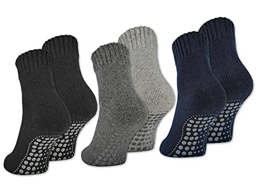 2 | 4 | 6 Paar ABS Socken Herren Damen Anti Rutsch Socken mit Wolle 21463 (Farbmix 6 Paar 39-42) von sockenkauf24