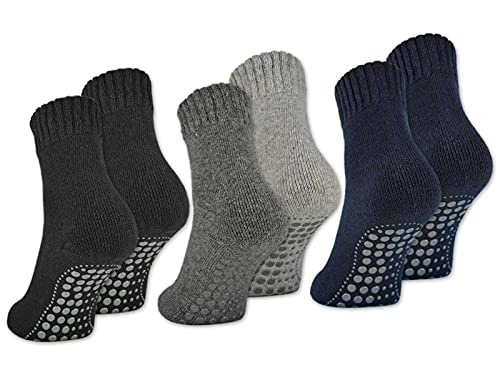 2 | 4 | 6 Paar ABS Socken Herren Damen Anti Rutsch Socken mit Wolle 21463 (Farbmix 6 Paar 43-46) von sockenkauf24