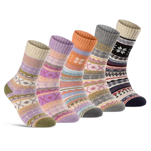 5 Paar Wollsocken Damen & Herren Wintersocken weich & warm 37902 (35-38) WP von sockenkauf24