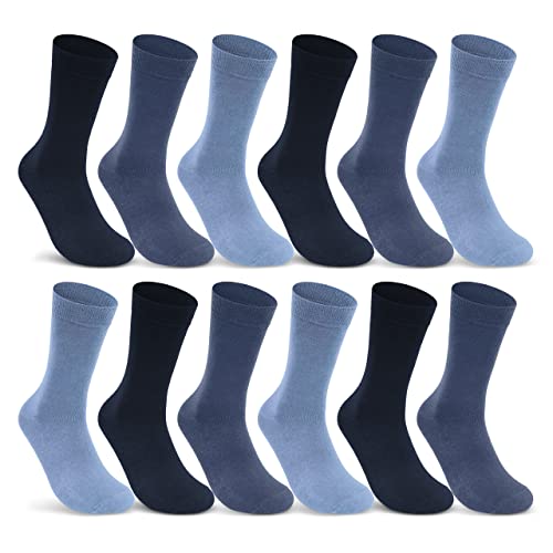 6 | 12 | 24 Paar Socken Damen Baumwolle Business Socken 10700 (Jeans Blau Navy 12 Paar 35-38) von sockenkauf24