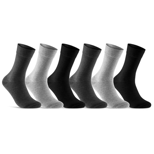 6 | 12 | 24 Paar Socken Herren Baumwolle Business Socken 10700 (Anthrazit Schwarz Grau 6 Paar 43-46) von sockenkauf24