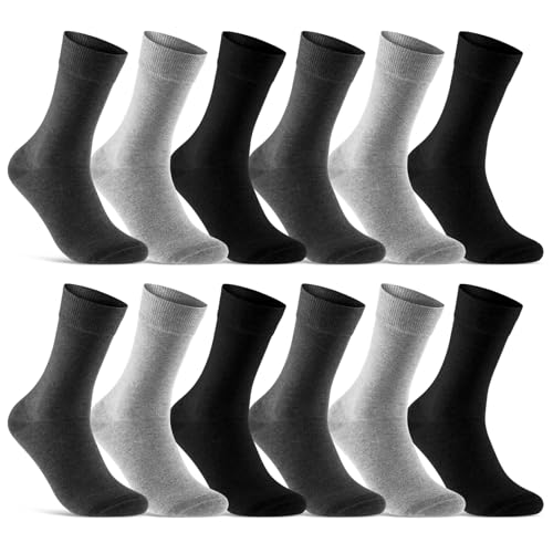 6 | 12 | 24 Paar Socken Damen Baumwolle Business Socken 10700 (Anthrazit Schwarz Grau 12 Paar 35-38) von sockenkauf24