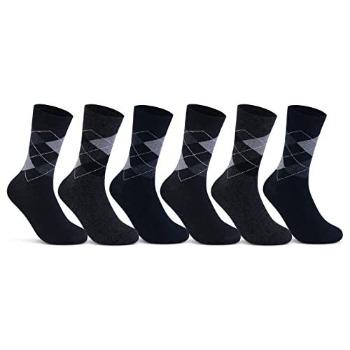 6 | 12 | 24 Paar Socken Herren Kariert Damen Business Socken Baumwolle 10700 (Karo 6 Paar 39-42) von sockenkauf24