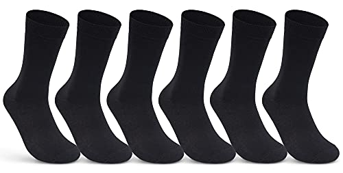 6 | 12 | 24 Paar Socken Damen Schwarz Baumwolle Business Socken 10700 (Schwarz 6 Paar 35-38) von sockenkauf24