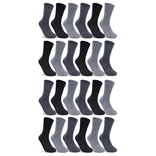 6 | 12 | 24 Paar Socken Herren Baumwolle Business Socken 10700 (Anthrazit Schwarz Grau 24 Paar 47-50) von sockenkauf24